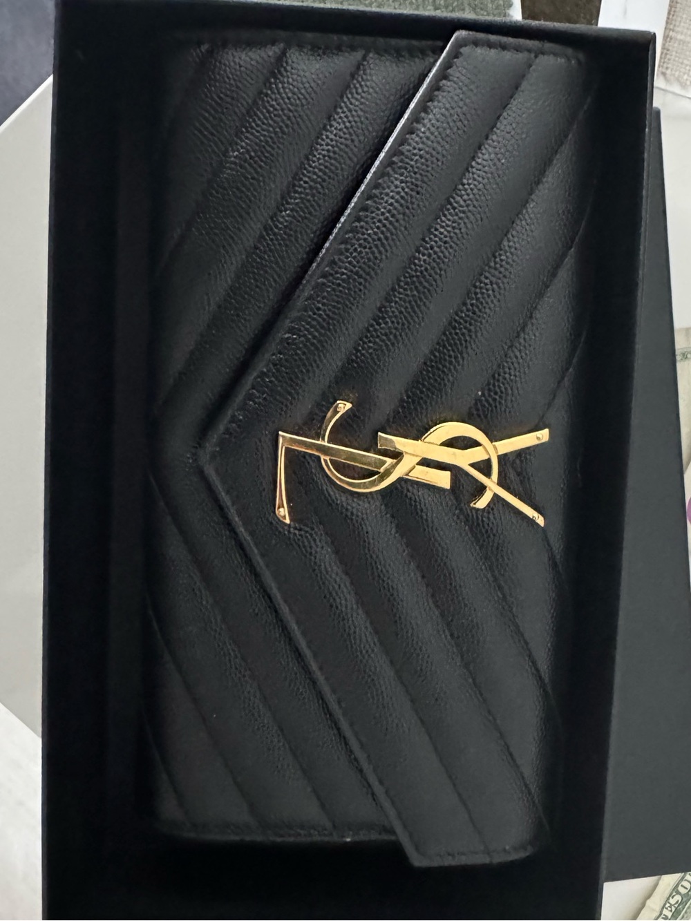 YSL saint laurent Cassandra large envelope wallet